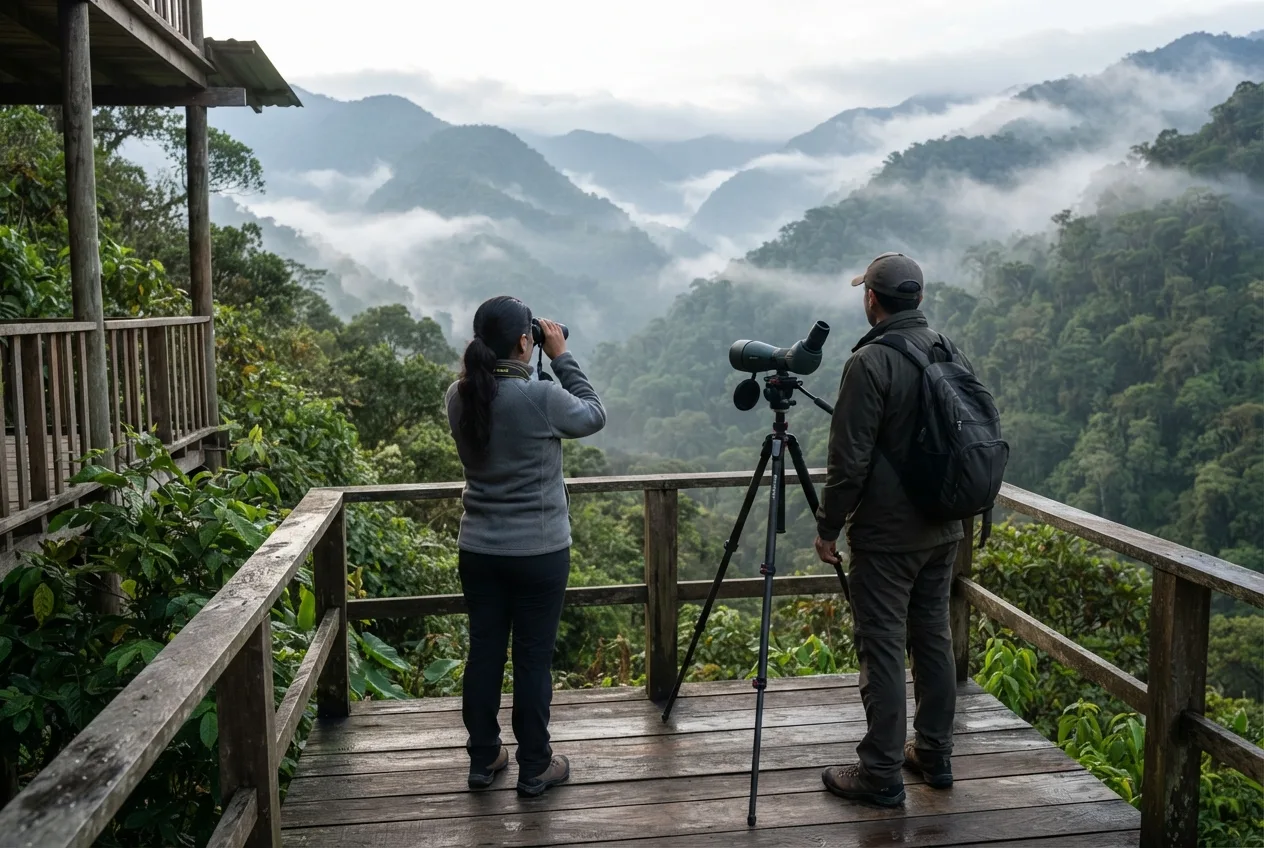 Birding from the lodge deck